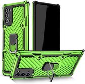 Voor Samsung Galaxy Note20 Cool Armor PC + TPU schokbestendig hoesje met 360 graden rotatie ringhouder (groen)