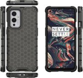 Voor OnePlus 9 schokbestendige honingraat pc + TPU-hoes (zwart)