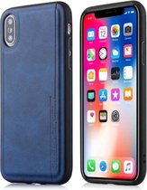 Voor iPhone X / XS Diaobaolee schokbestendig PU + TPU beschermhoes (blauw)