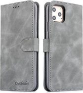 Voor iPhone 11 Pro Diaobaolee Pure Fresh Texture Horizontale Flip Leather Case, met houder & kaartsleuf & portemonnee & fotolijst (grijs)