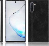 Voor Galaxy Note10 Schokbestendig Naaien Koe Patroon Huid PC + PU + TPU Case (Zwart)