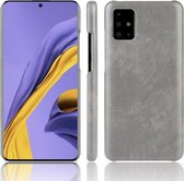 Voor Galaxy A51 Shockproof Litchi Texture PC + PU Case (grijs)