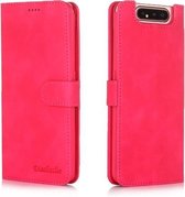 Voor Galaxy A80 / A90 Diaobaolee Pure Fresh Texture Horizontale Flip Leather Case, met houder & kaartsleuf & portemonnee & fotolijst (rood)