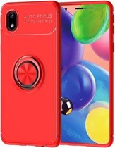 Voor Samsung Galaxy A01 Core metalen ringhouder 360 graden roterende TPU-hoes (rood + rood)