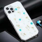 Gypsophila bloemenpatroon TPU beschermhoes voor iPhone 12/12 Pro (groen)