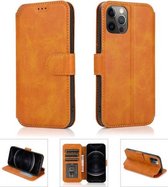 Schokbestendig PU + TPU lederen hoesje met kaartsleuven en houder & fotolijst en portemonnee voor iPhone 12 Pro Max (kaki)