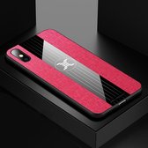 Voor iPhone XS Max XINLI stiksels textuur schokbestendige TPU beschermhoes (rood)