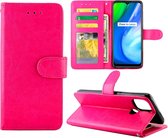 Voor OPPO Realme V3 Crazy Horse Textuur Lederen Horizontale Flip Beschermhoes met Houder & Kaartsleuven & Portemonnee & Fotolijst (Rose Rood)