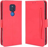 Voor Motorola Moto G Play 2021 Wallet Style Skin Feel Kalfspatroon lederen tas met aparte kaartsleuven (rood)