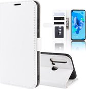 R64 textuur enkele vouw horizontale flip lederen case voor Huawei P20 Lite 2019 / Nova 5i, met houder & kaartsleuven & portemonnee (wit)