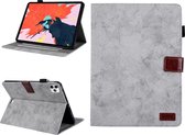 Voor iPad Pro 11 (2020) & (2018) Marmeren stijl Doektextuur Tablet PC Beschermende lederen tas met beugel & kaartsleuf & fotohouder (grijs)