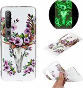 Voor Xiaomi Mi 10 Lichtgevende TPU beschermhoes voor mobiele telefoon (Flower Deer)