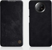 Voor Xiaomi Redmi Note 9 5G NILLKIN QIN Serie Crazy Horse Textuur Horizontale Flip Leren Case met Kaartsleuf (Zwart)
