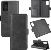 Voor Samsung Galaxy Note20 Dubbelzijdige magnetische gesp Horizontale flip lederen tas met houder & kaartsleuven & portemonnee (zwart)