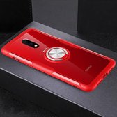 Krasbestendige TPU + acryl ringbeugel beschermhoes voor OnePlus 7 (rood)