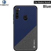 Voor Geschikt voor Xiaomi RedMi Note 8 PINWUYO Rong-serie schokbestendige pc + TPU + beschermhoes van chemische vezeldoek (blauw)