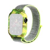 Nylon vervangende polsband horlogebanden voor Apple Watch Series 6 & SE & 5 & 4 40 mm / 3 & 2 & 1 38 mm (helder geel)