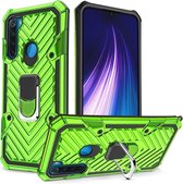 Voor Xiaomi Redmi Note 8 Cool Armor PC + TPU schokbestendig hoesje met 360 graden rotatie ringhouder (groen)