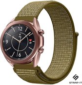 Nylon Smartwatch bandje - Geschikt voor  Samsung Galaxy Watch 3 - 41mm nylon bandje - olijf - Strap-it Horlogeband / Polsband / Armband
