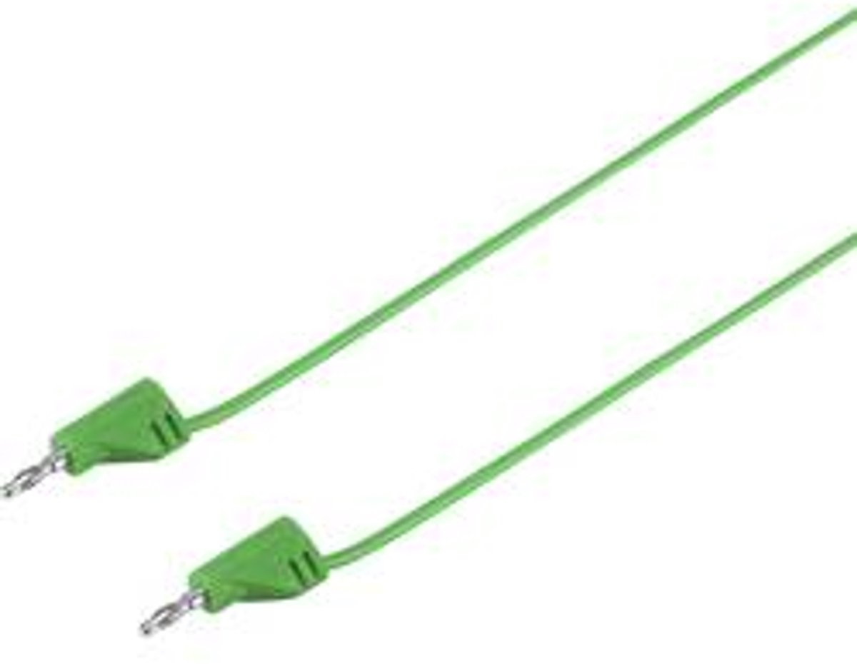 VOLTCRAFT MSB-200 Meetsnoer [Banaanstekker 2 mm - Banaanstekker 2 mm] 30.00 cm Groen 1 stuk(s)