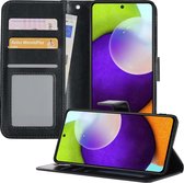 Samsung A52 Hoesje Book Case Hoes Portemonnee Cover - Samsung Galaxy A52 Case Hoesje Wallet Case - Zwart