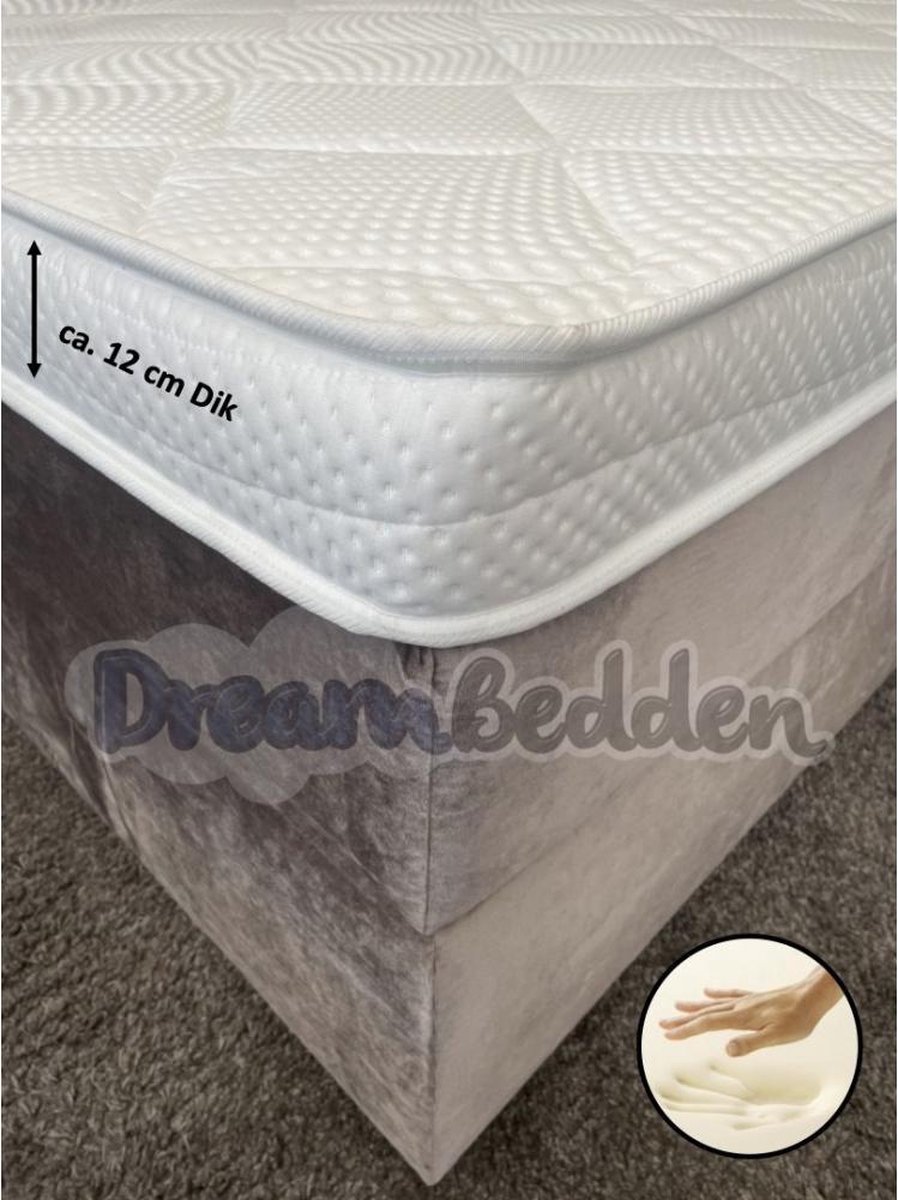 dreambedden Topper 120x220 Orthopedisch SOFT Nasa Traagschuim 12 cm Dik Tencel Wit