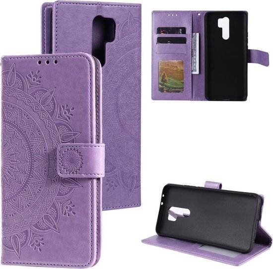 Étui Xiaomi Redmi 9 - Étui à Fleurs - Violet