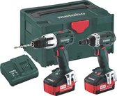 Metabo 2.1.4. 18V accu combo set (2x 4.0Ah accu) SSW 18 LT & SB 18 LT in Metaloc III