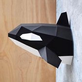 Assembli DIY dierenhoofd papieren Orka zwart