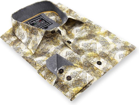 Chemise pour homme - Ornement grec - Beige