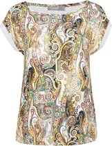 Geisha T-shirt Top Aop Paisleys Sleeveless 13172 20 Off-white/yellow Combi Dames Maat - XS