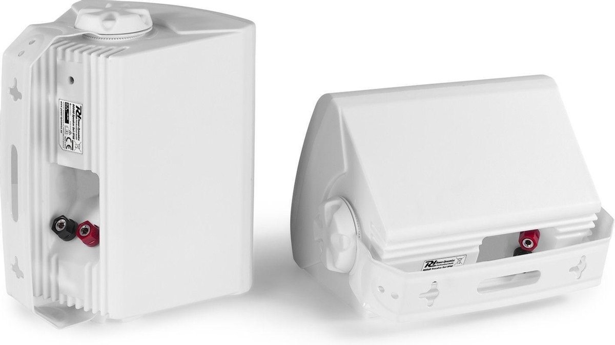 Buiten speakers - Geluidsinstallatie met 2 outdoor speakers en versterker met Bluetooth - Perfect voor overkapping, badkamer, sauna, etc. - Wit thumbnail 8