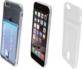 Wallet Smart TPU Case transparant voor Apple iPhone 7/8/SE (2020/2022), met opbergvakje voor een pasje
