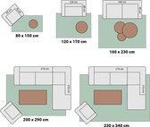 Modern vloerkleed - Streaky Box Grijs Roze 200x290cm
