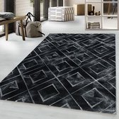 Modern vloerkleed - Marble Square Antraciet Zilver 140x200cm