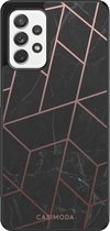 Samsung A52 hoesje - Marble | Marmer grid | Samsung Galaxy A52 5G case | Hardcase backcover zwart