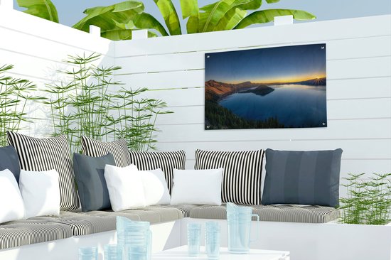 Sunrise over the Crater Lake in Crater Lake National Park Garden affiche 60x40 cm - petit - Toile de jardin / Toile d'extérieur / Peintures pour l'extérieur (décoration de jardin)
