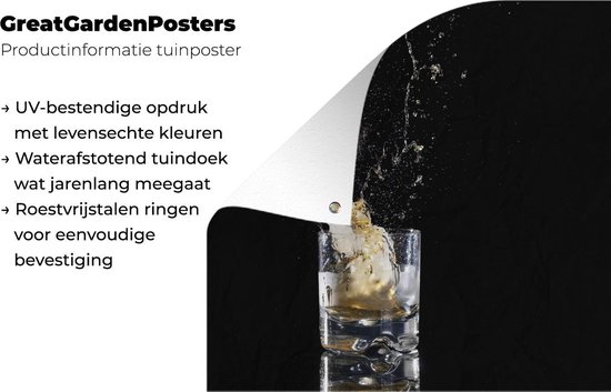 Boisson alcoolisée éclabousse en verre affiche de jardin en vrac 60x80 cm - Toile de jardin / Toile d'extérieur / Peintures pour l'extérieur (décoration de jardin)