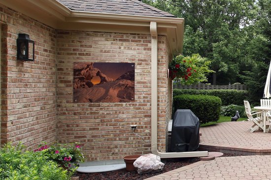 Affiche de jardin grès roches toile en vrac 90x60 cm - Toile de jardin / Toile d'extérieur / Peintures pour l'extérieur (décoration de jardin)