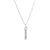 Bar Sparkle | Ketting 925 zilver met Swarovski | 50 cm