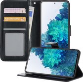 Samsung S20 FE Hoesje Book Case Hoes - Samsung Galaxy S20 FE Case Hoesje Portemonnee Cover - Samsung S20 FE Hoes Wallet Case Hoesje - Zwart