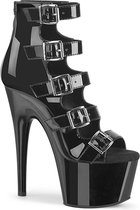 Pleaser Sandaal met enkelband, Paaldans schoenen -39 Shoes- ADORE-700-33 Paaldans schoenen Zwart