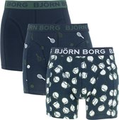 Björn Borg boxershorts Core (3-pack) - blauw en groen tennisrackets en -ballen -  Maat: M