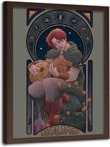Foto in frame ,  Jonge Muzikant ,70x100cm , multikleur , wanddecoratie