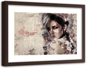 Foto in frame , Mooie abstracte vrouw ,120x80cm , multikleur , wanddecoratie