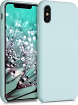 kwmobile telefoonhoesje geschikt voor Apple iPhone X - Hoesje met siliconen coating - Smartphone case in cool mint