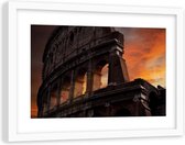 Foto in frame , Colosseum in de schemer ,120x80cm , Multikleur , wanddecoratie