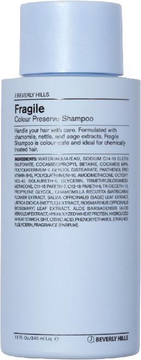 J Beverly Hills Blue Fragile Shampoo 340 ml - Normale shampoo vrouwen - Voor Alle haartypes