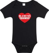 Veux-tu épouser papa proposition de mariage barboteuse noir pour bébés - proposition de mariage / cadeau barboteuse 56 (1-2 mois)