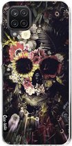 Casetastic Samsung Galaxy A12 (2021) Hoesje - Softcover Hoesje met Design - Garden Skull Print